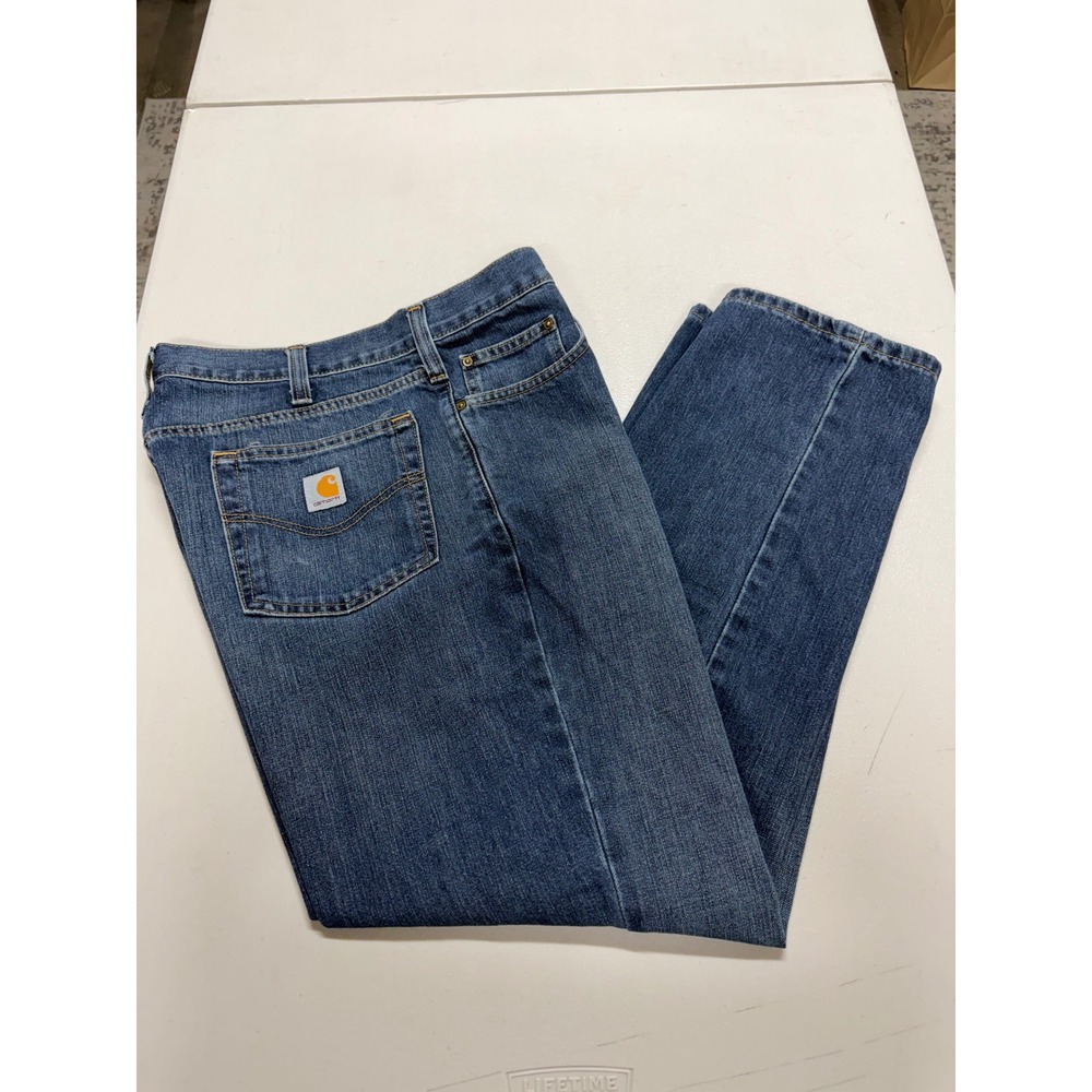 CARHARTT MENS DISTRESSED BLUE JEANS SIZE 36X30